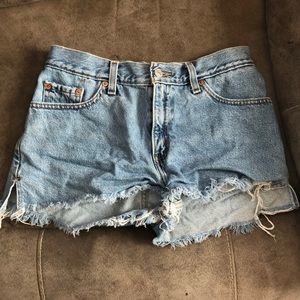 Women’s denim shorts.